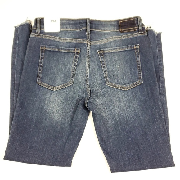 NWOT m1858 Kristen Skinny Ankle Womens Jeans 8 Vented Hem Stretch Denim Blue - Picture 2 of 6